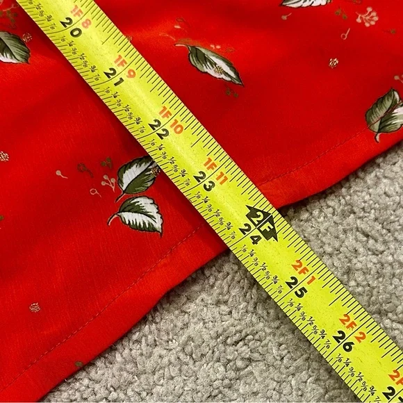 Vintage 80s/90s Women's Retro Red Top Blouse Long Sleeve Collar Button Unique - Picture 8 of 9